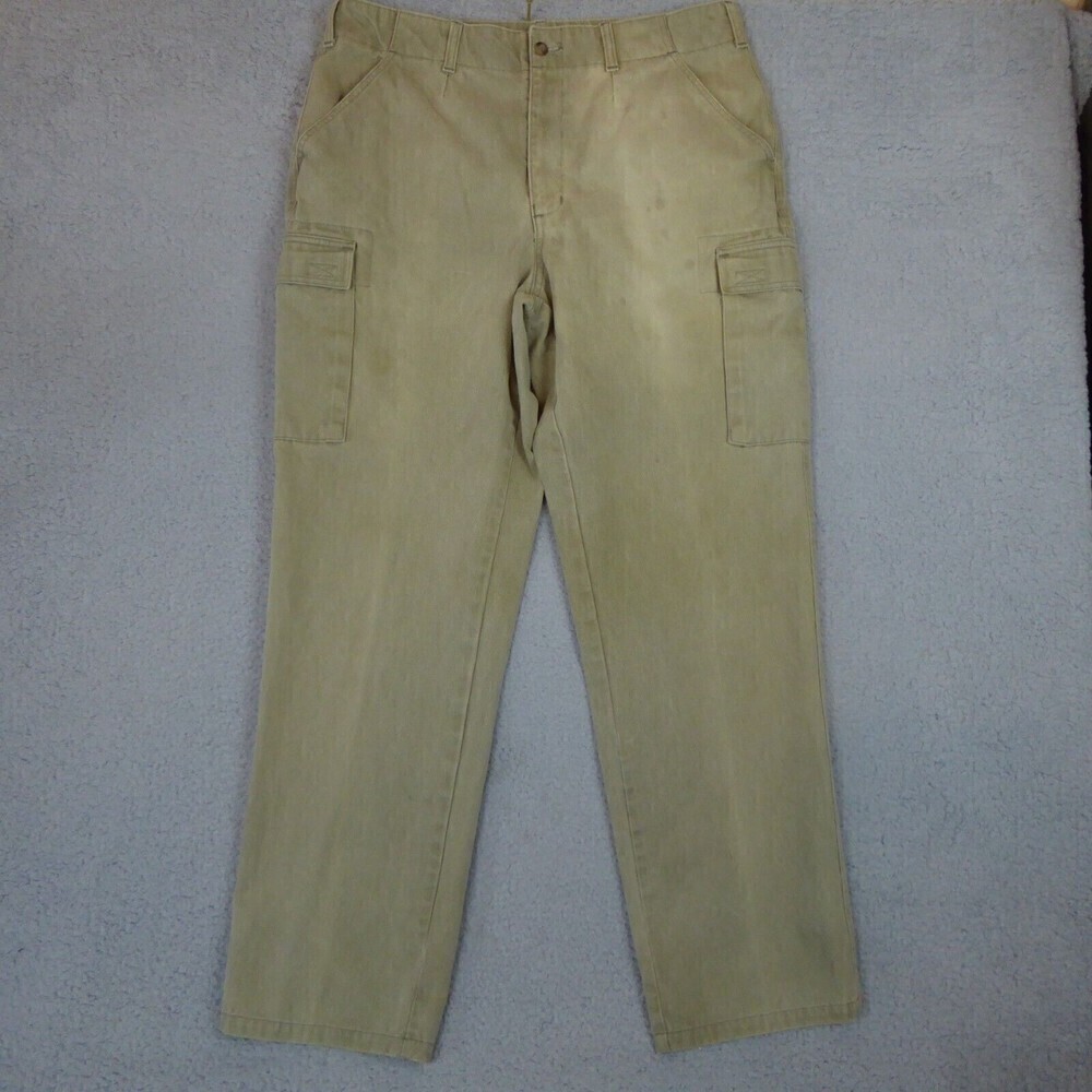 Vintage Woolrich Pants Men’s 36x33 Tan Whale Corduroy Baggy Cargo Hiking
